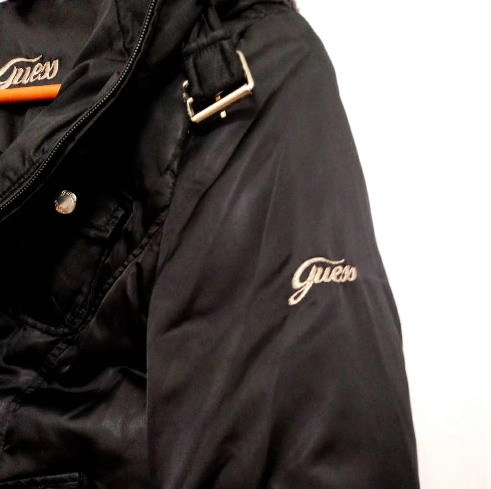 Women's Guess Faux Fur Hooded Down Filled Jacket - Picture 2 of 9